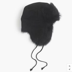 J. Crew Accessories - J. Crew Toscana black shearling trapper hat S/M J. Crew Accessories - J. Crew Toscana black shearling trapper hat S/M